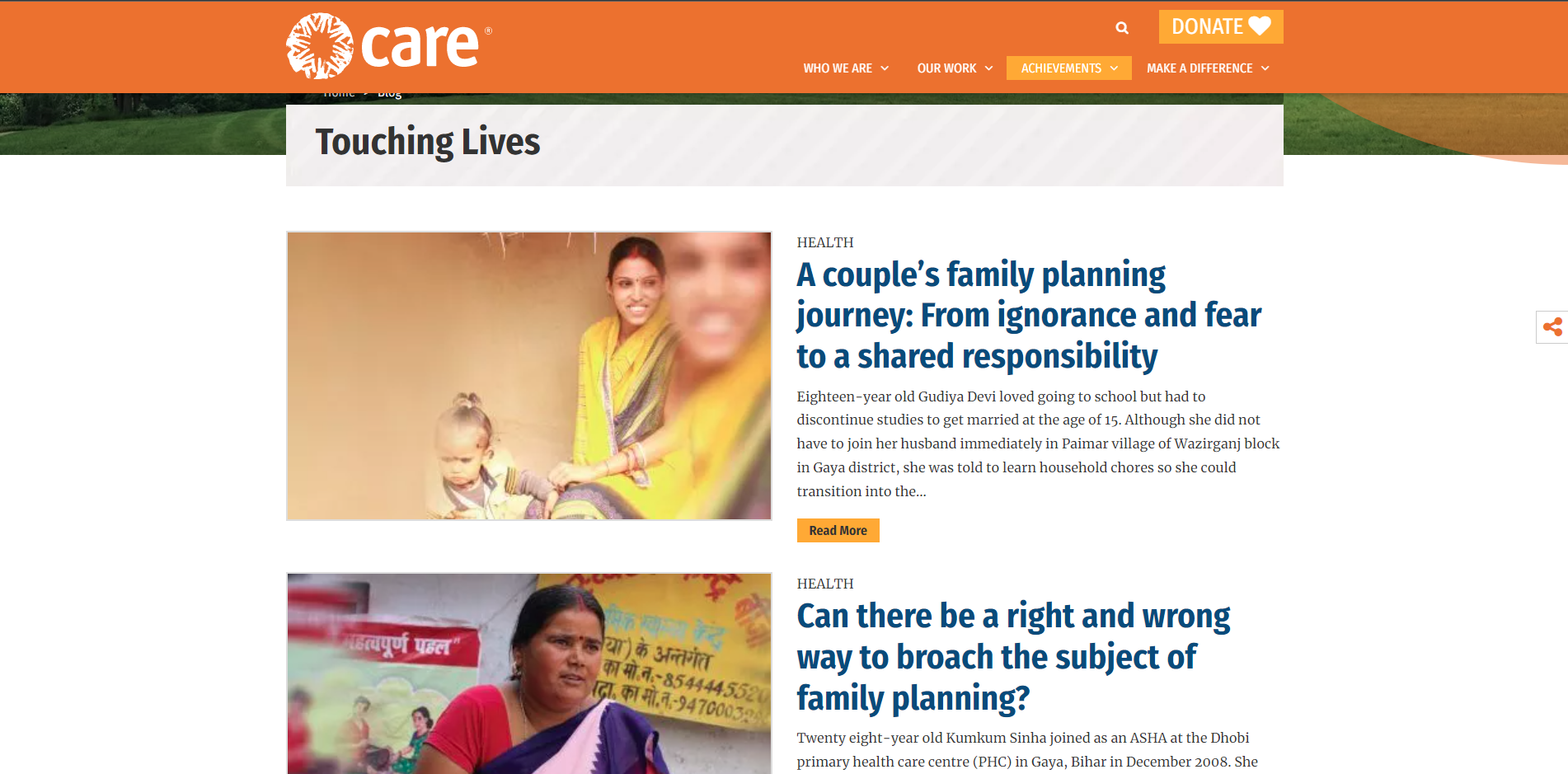 CARE India - Our Work